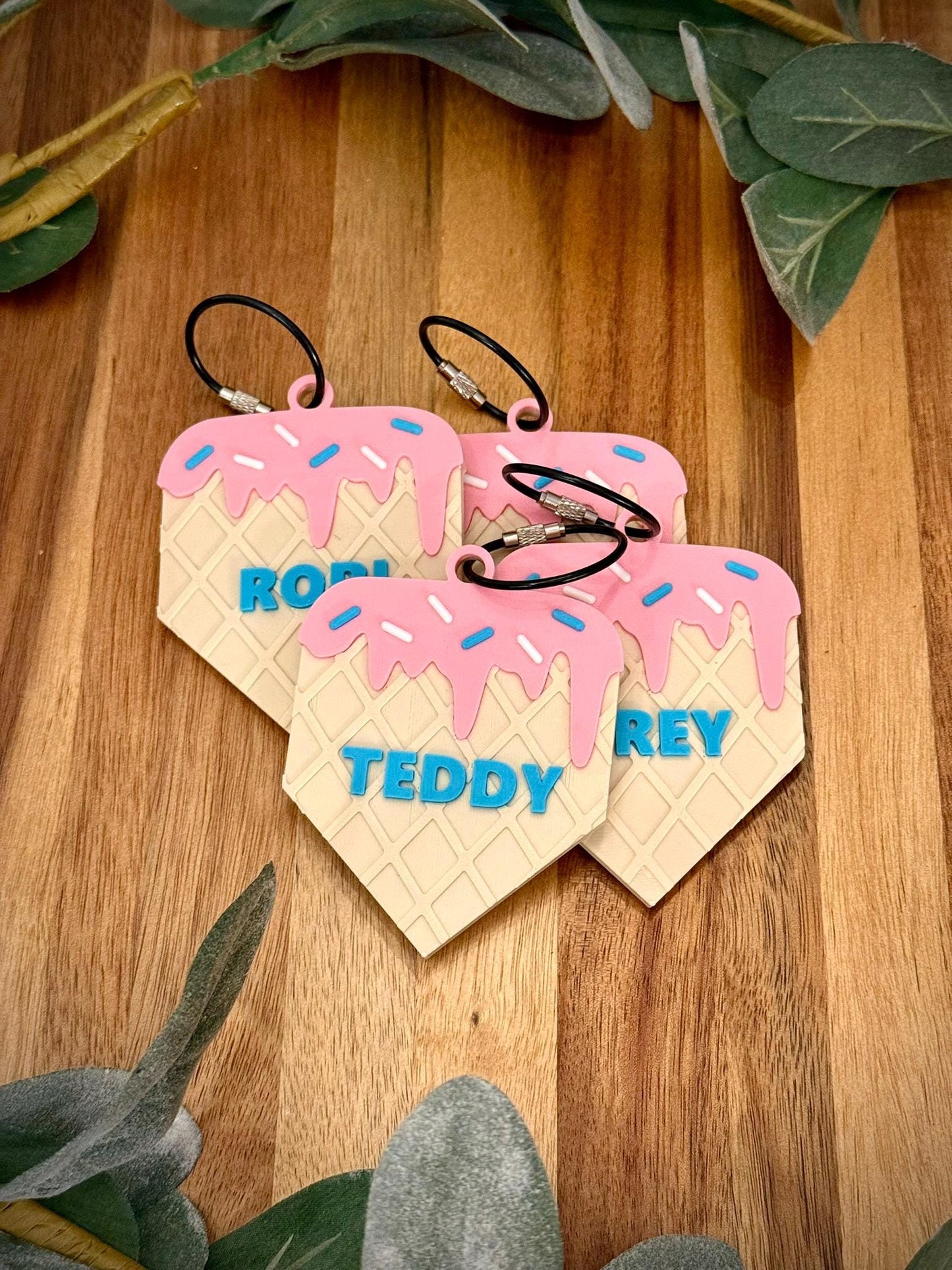 Baseball Bag Tag – Ice Cream Drip Home Plate – Softball - Personalized Backpack or Bat Bag Accessory