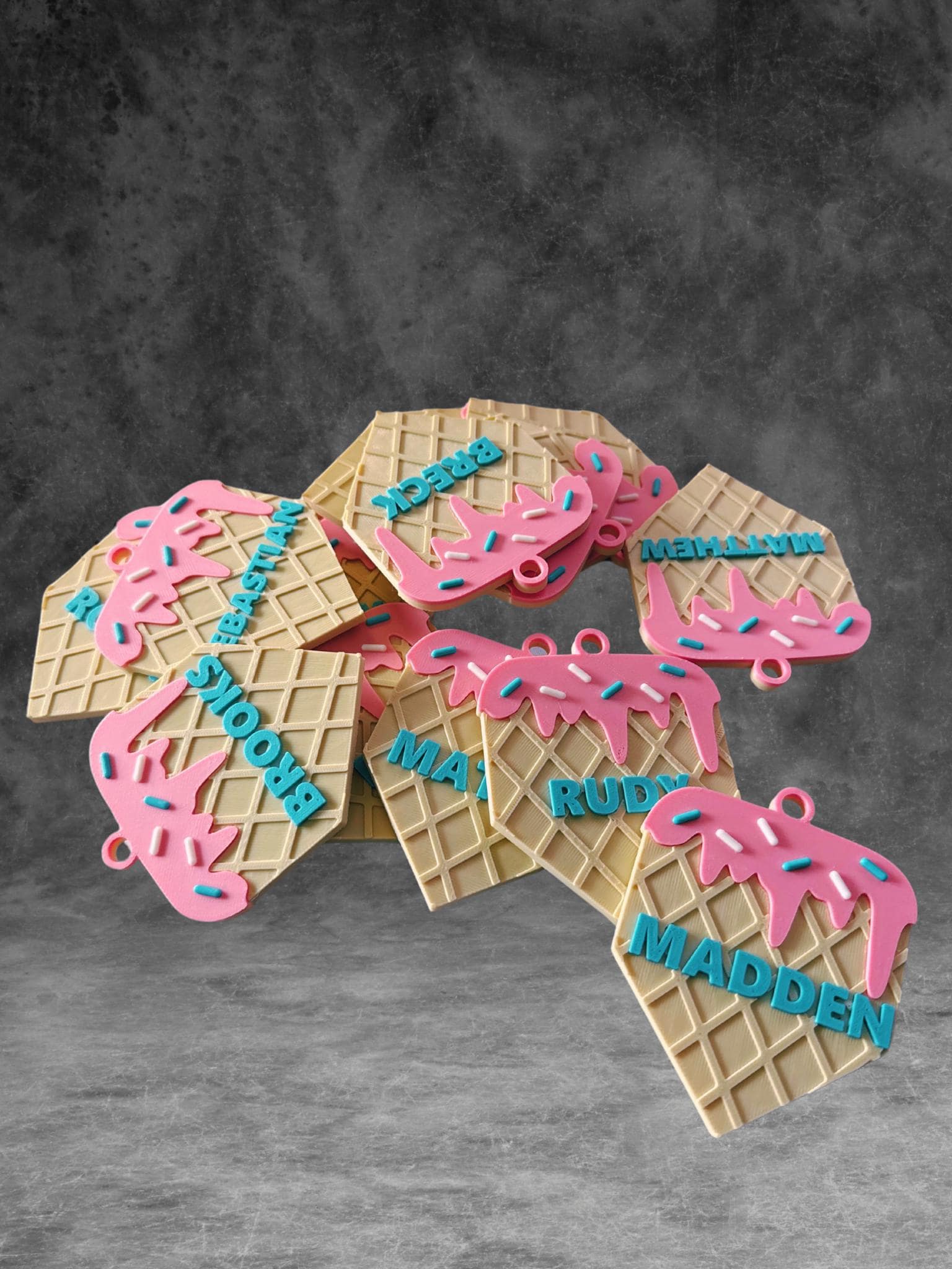 Baseball Bag Tag – Ice Cream Drip Home Plate – Softball - Personalized Backpack or Bat Bag Accessory