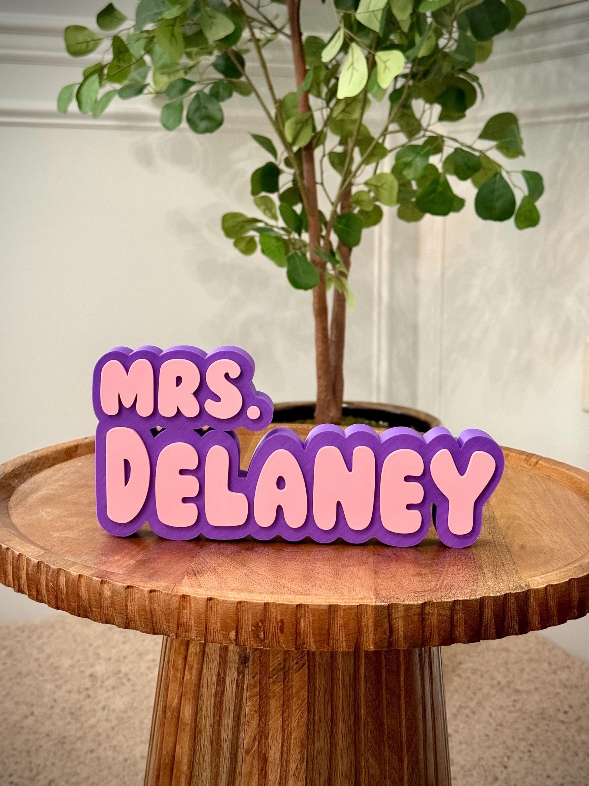 Teacher Desk Nameplate – Custom 3D Printed Name Sign – Personalized Classroom Decor – Back to School Teacher Gift – First Day of School