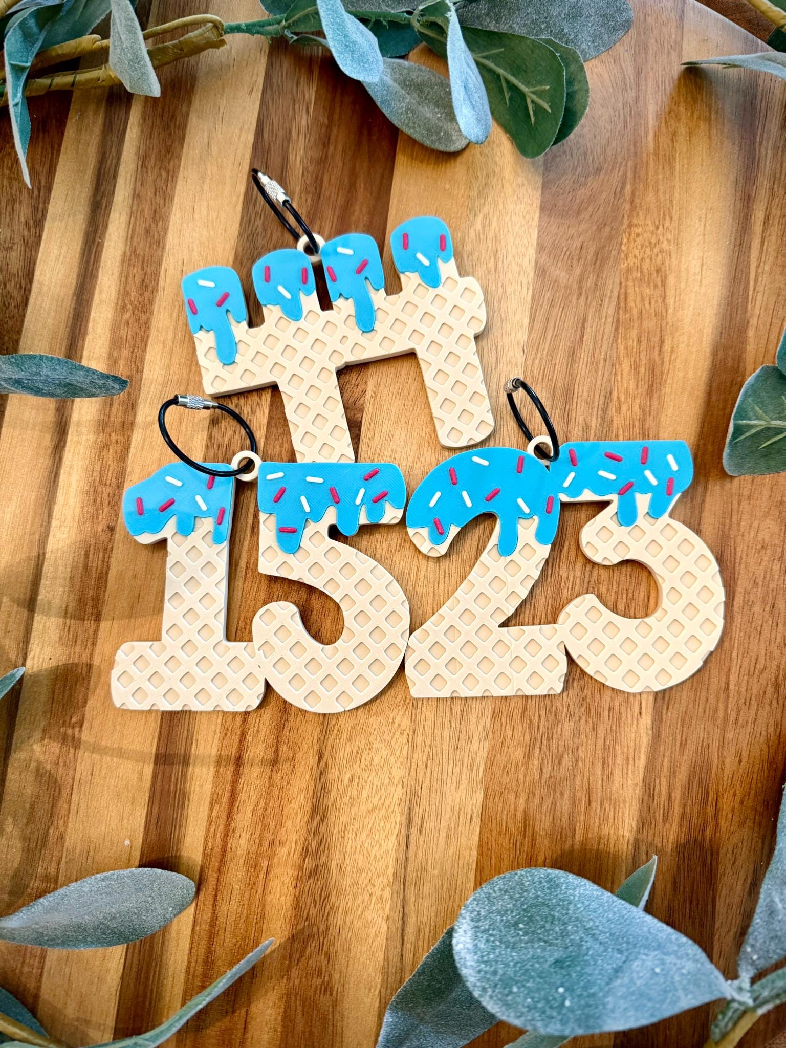 Baseball Bag Tag β Ice Cream Drip Numbers β Softball - Personalized Backpack or Bat Bag Accessory