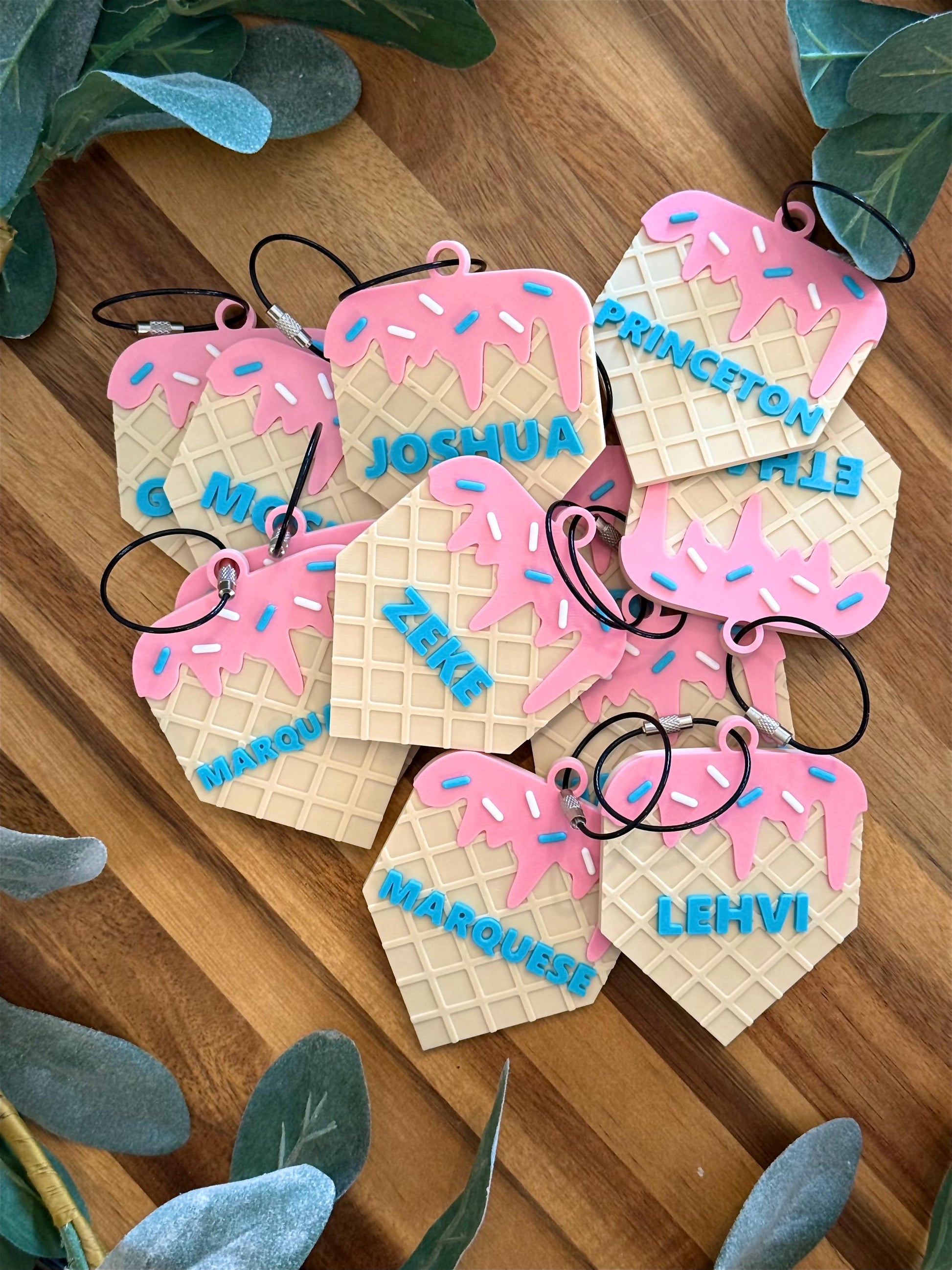 Baseball Bag Tag – Ice Cream Drip Home Plate – Softball - Personalized Backpack or Bat Bag Accessory - The Original Ice Cream Drip Bag Tag!