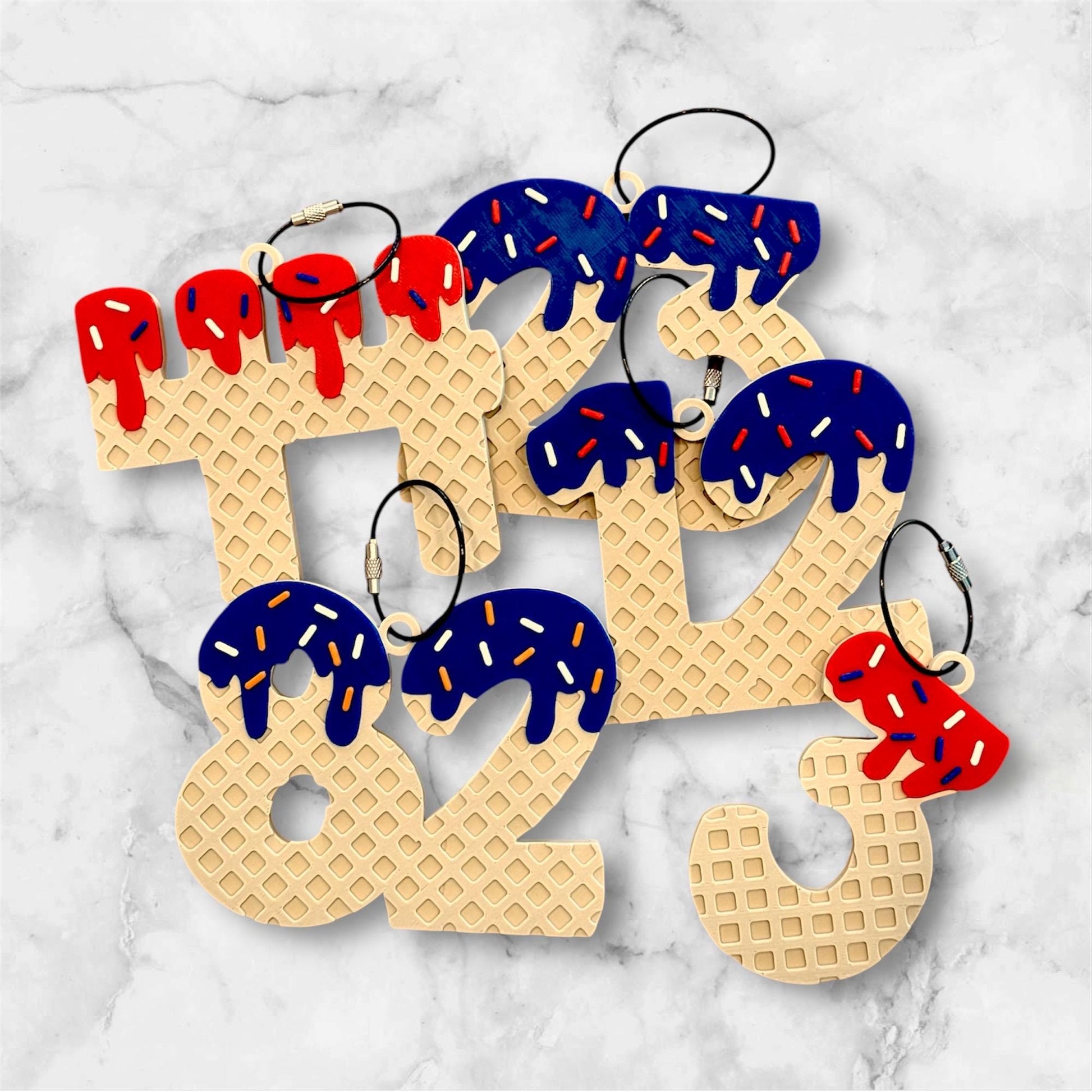 Baseball Bag Tag β Ice Cream Drip Numbers β Softball - Personalized Backpack or Bat Bag Accessory