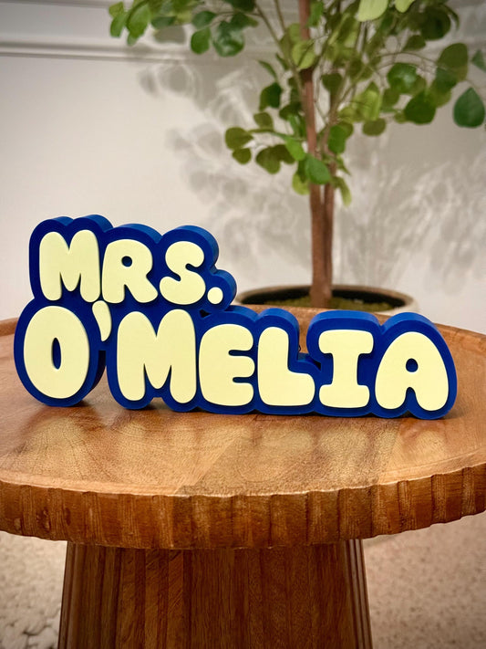 Teacher Desk Nameplate – Custom 3D Printed Name Sign – Personalized Classroom Decor – Back to School Teacher Gift – First Day of School