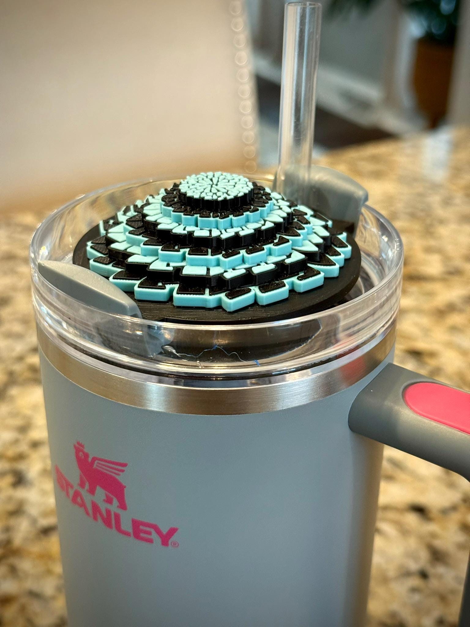 Cheer Pom Pom Stanley Topper – 3D Printed Lid Accessory for 30oz Tumblers – Fits Stanley Cup – Unique Cheer Gift – Custom Colors