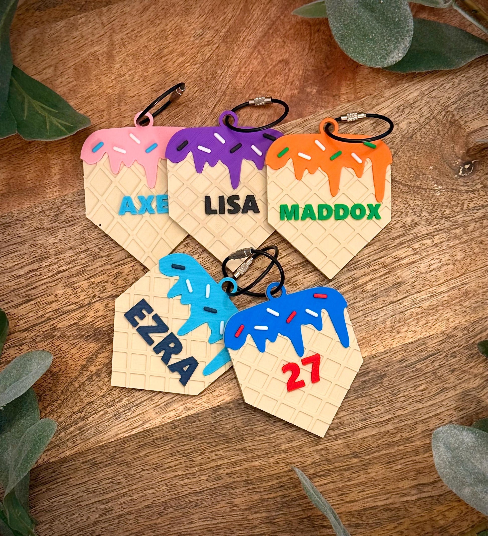 Baseball Bag Tag – Ice Cream Drip Home Plate – Softball – Personalized Bat or Backpack Tag – Custom Team Colors Available