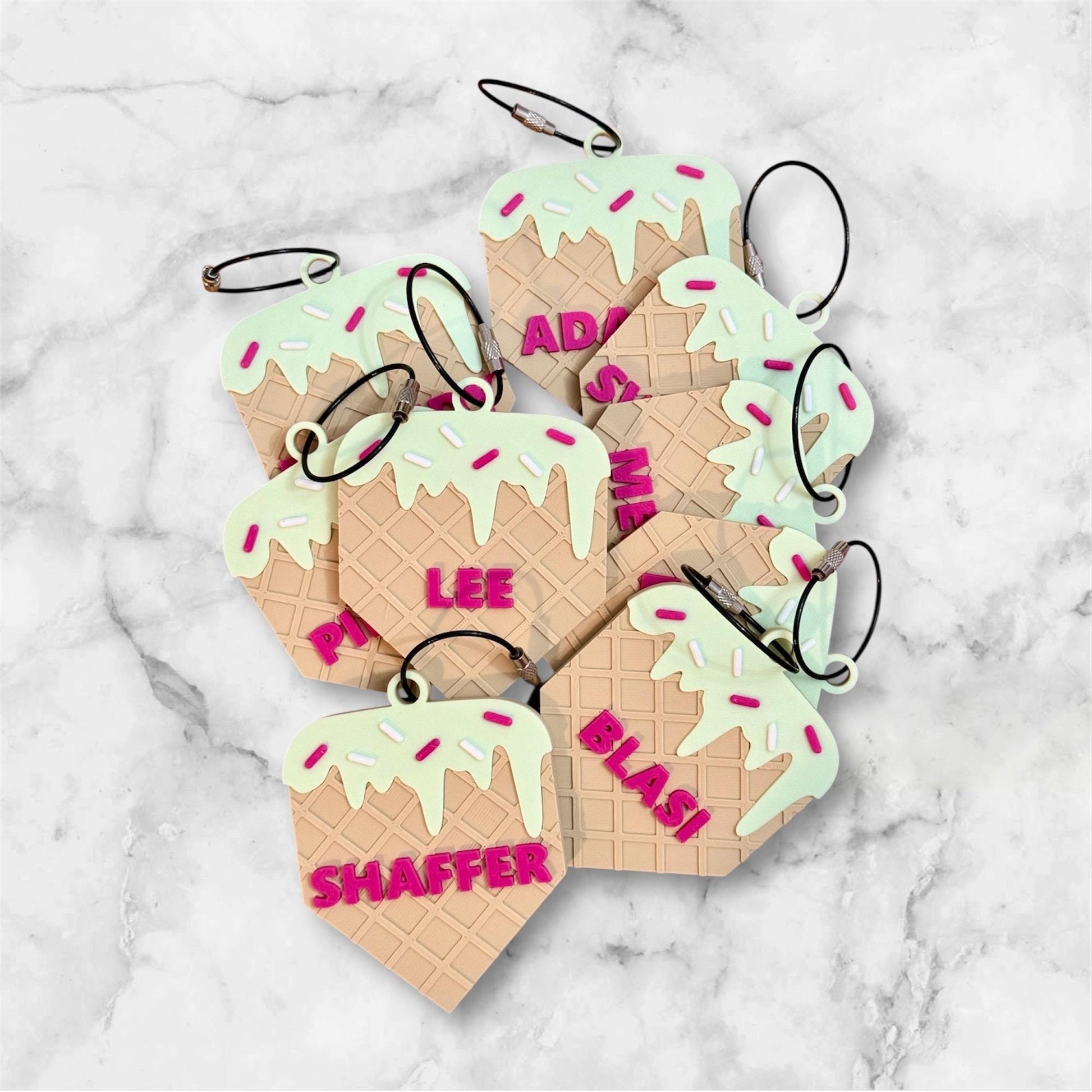 Baseball Bag Tag – Ice Cream Drip Home Plate – Softball – Personalized Bat or Backpack Tag – Custom Team Colors Available