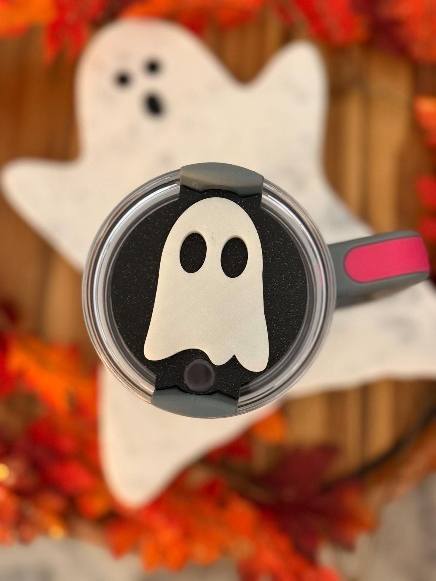 Glow-in-the-Dark Ghost Stanley Topper – 3D Printed Halloween Cup Accessory for 20oz, 30oz & 40oz Stanley Tumblers