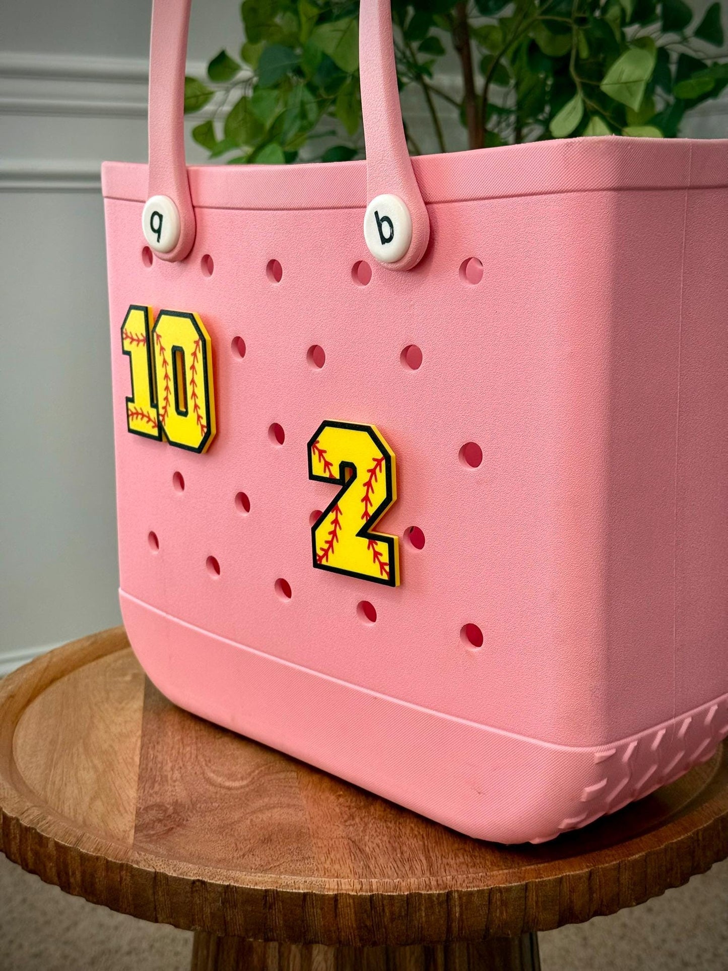 Softball Number Bogg Bag Charms ā Personalized 3D Printed Jersey Numbers ā Custom Softball Bag Tag ā Approx. 3"x3"