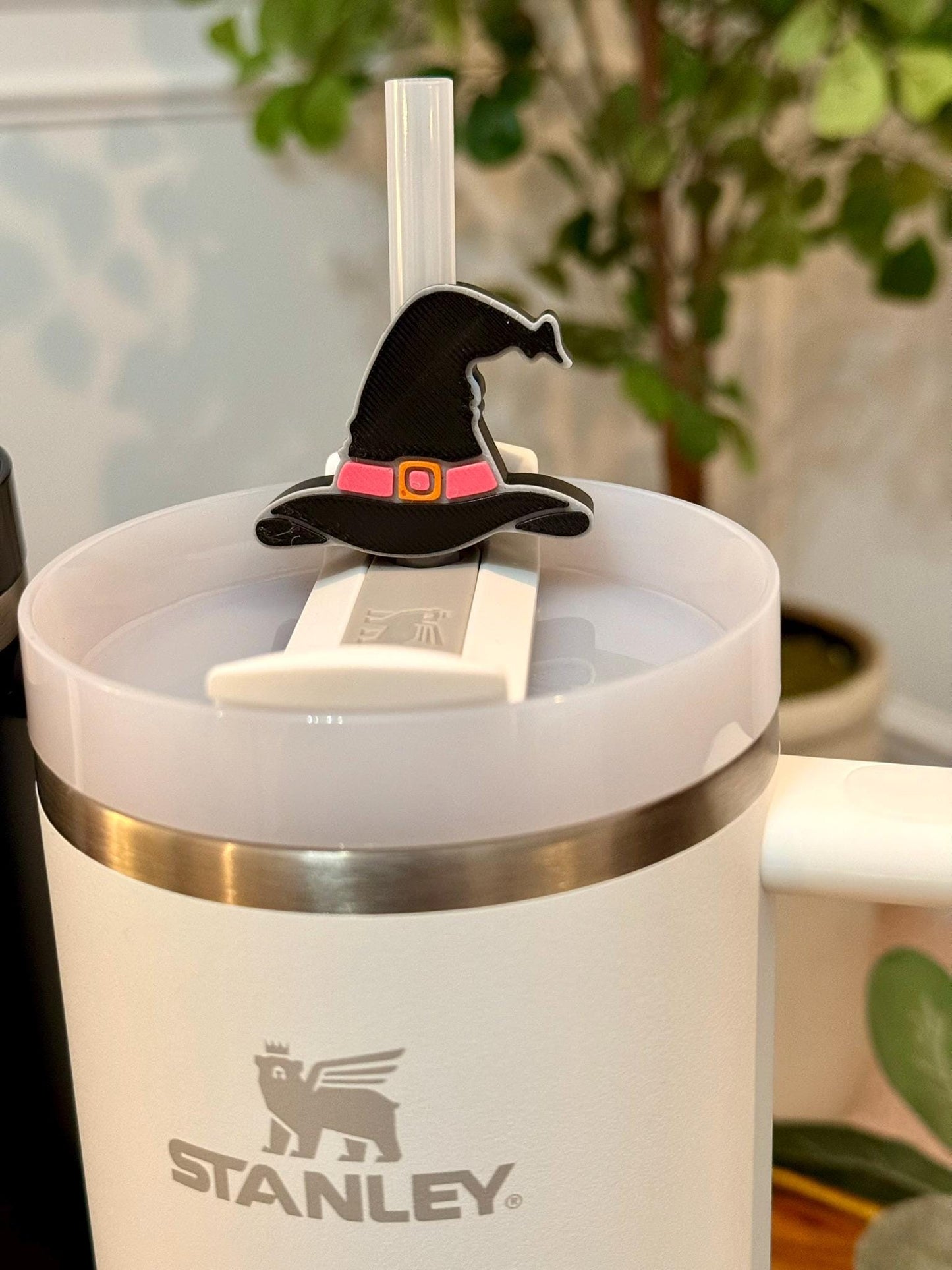 Fall Halloween Stanley Tumbler Straw Toppers | 5 Pack | Fits 10mm Straws | Pumpkin, Ghost, Witch Hat, Candy Corn, Cauldron | 20oz 30oz 40oz