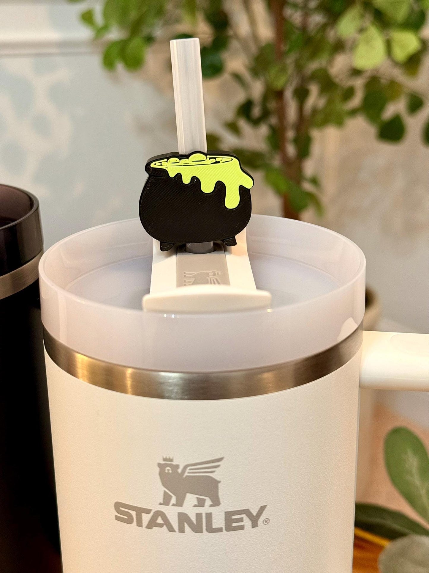Fall Halloween Stanley Tumbler Straw Toppers | 5 Pack | Fits 10mm Straws | Pumpkin, Ghost, Witch Hat, Candy Corn, Cauldron | 20oz 30oz 40oz
