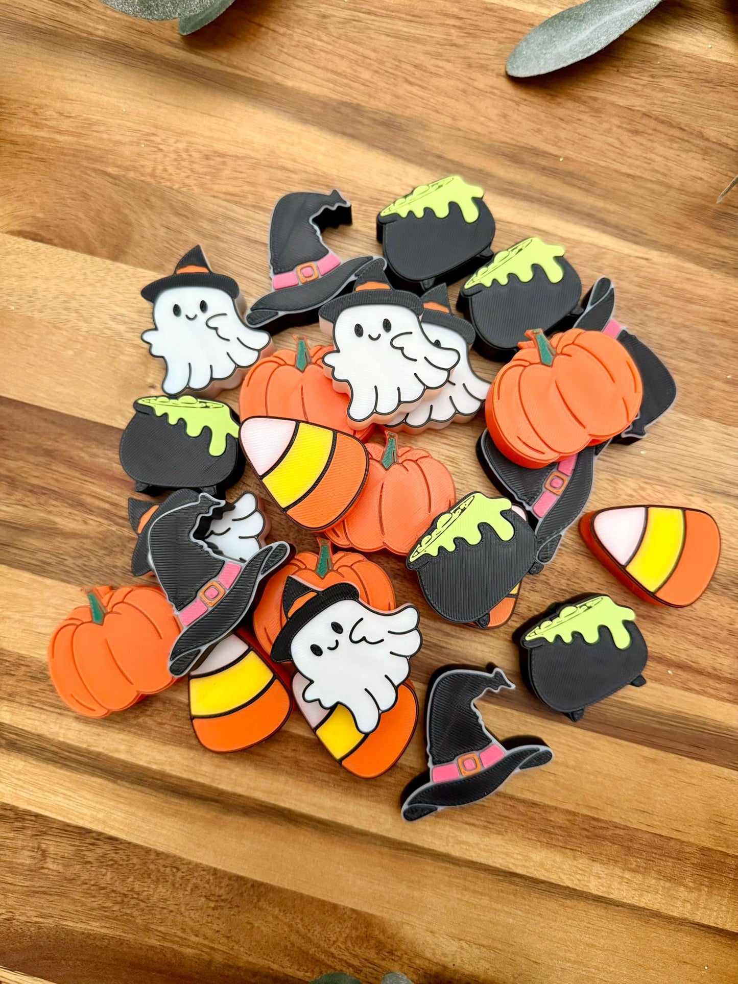 Fall Halloween Stanley Tumbler Straw Toppers | 5 Pack | Fits 10mm Straws | Pumpkin, Ghost, Witch Hat, Candy Corn, Cauldron | 20oz 30oz 40oz