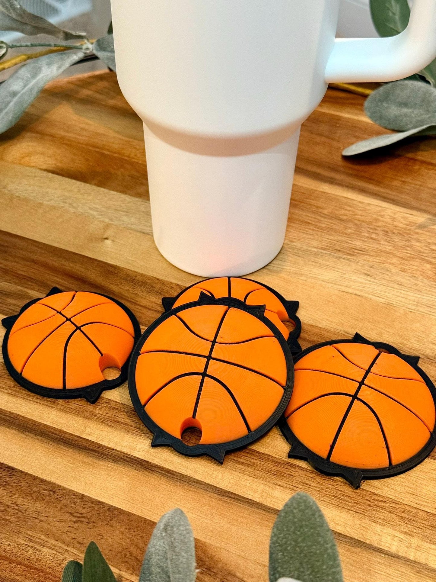 Basketball Stanley Tumbler Topper | Fits 20oz 30oz 40oz | Sports Cup Lid Cover | 3D Printed Accessory