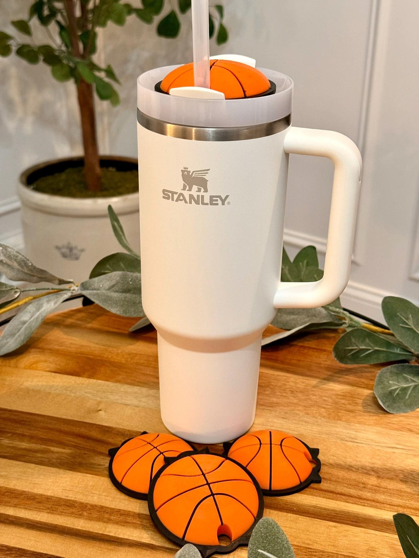 Basketball Stanley Tumbler Topper | Fits 20oz 30oz 40oz | Sports Cup Lid Cover | 3D Printed Accessory