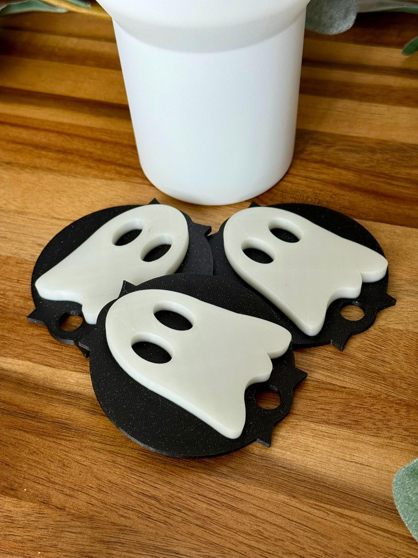 Glow-in-the-Dark Ghost Stanley Topper – 3D Printed Halloween Cup Accessory for 20oz, 30oz & 40oz Stanley Tumblers