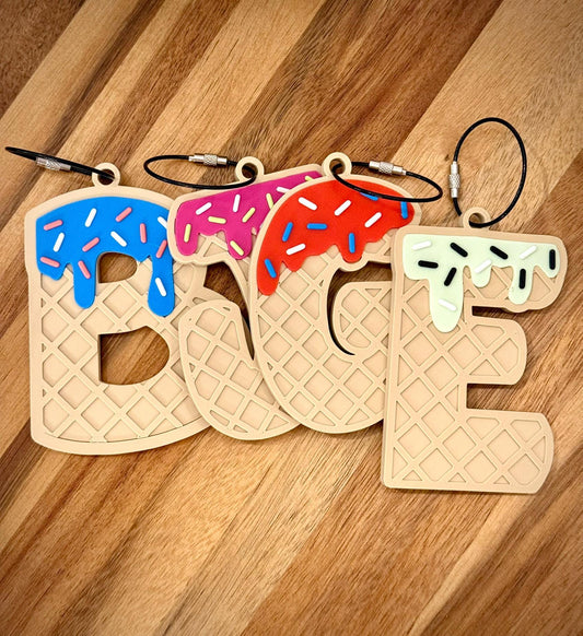 Baseball Bag Tag Ice Cream Drip Personalized Letter – Backpack Bag Swag – Baseball – Softball – Custom Sports Bags – School backpack