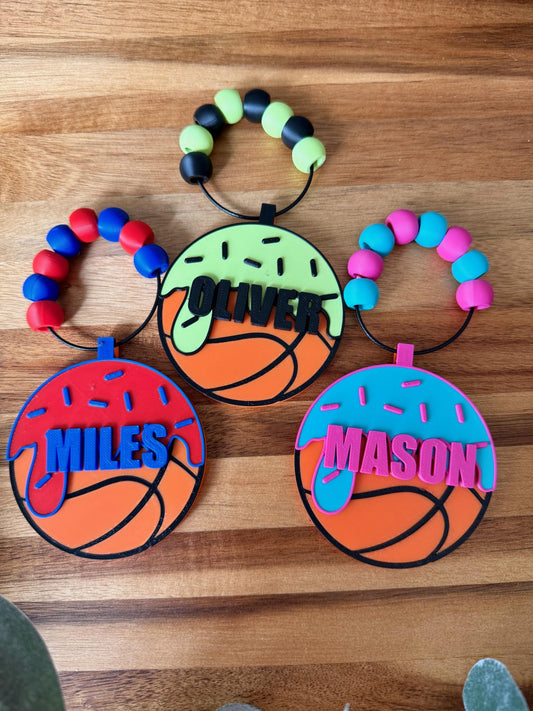 Basketball Bag Tag – Ice Cream Drip – Personalized Name or Backpack Tag – Custom Team Colors Available