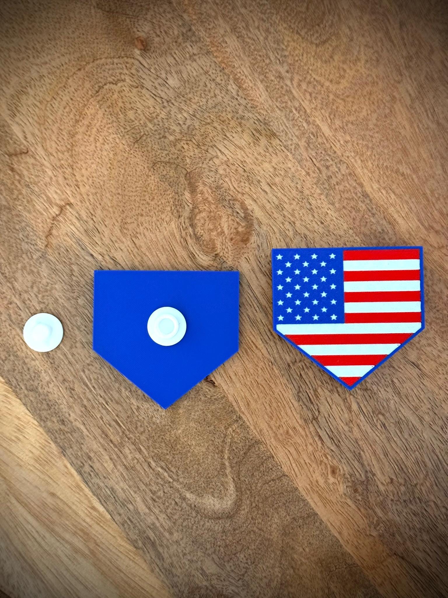 American Flag Home Plate Bogg Bag Charm • 3D Printed Patriotic Baseball Tag • USA Bag Accessory • Bogg Bag Swag