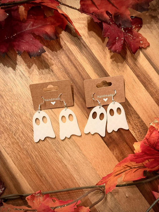 Glow-in-the-Dark Ghost Earrings • Lightweight Halloween Earrings • 3D Printed Spooky Jewelry • Ghost Dangle Earrings for Fall