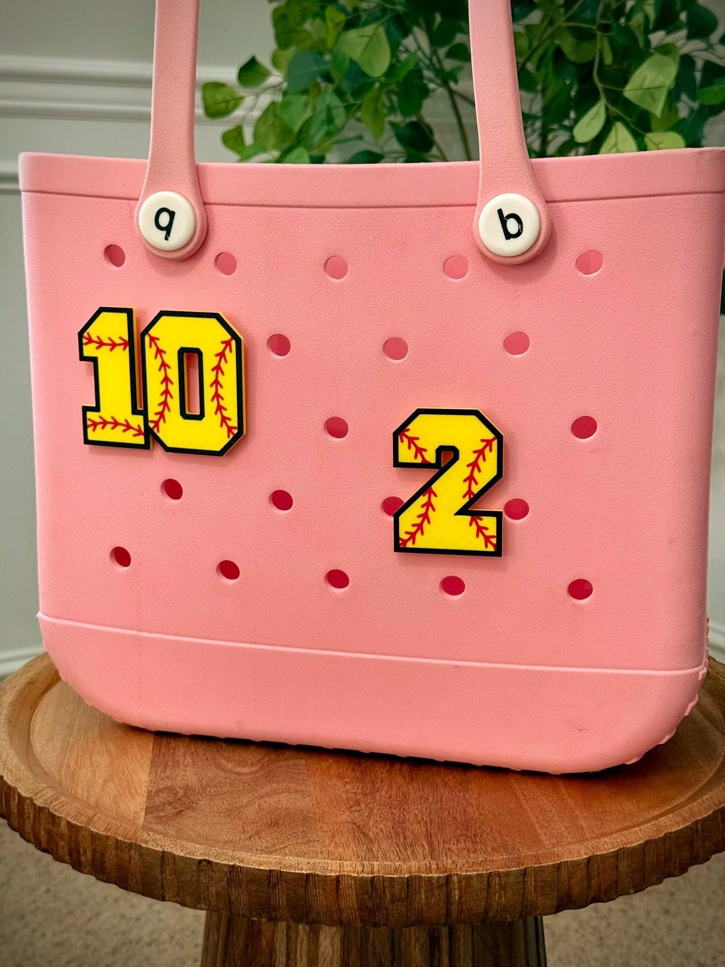 Softball Number Bogg Bag Charms ā Personalized 3D Printed Jersey Numbers ā Custom Softball Bag Tag ā Approx. 3"x3"
