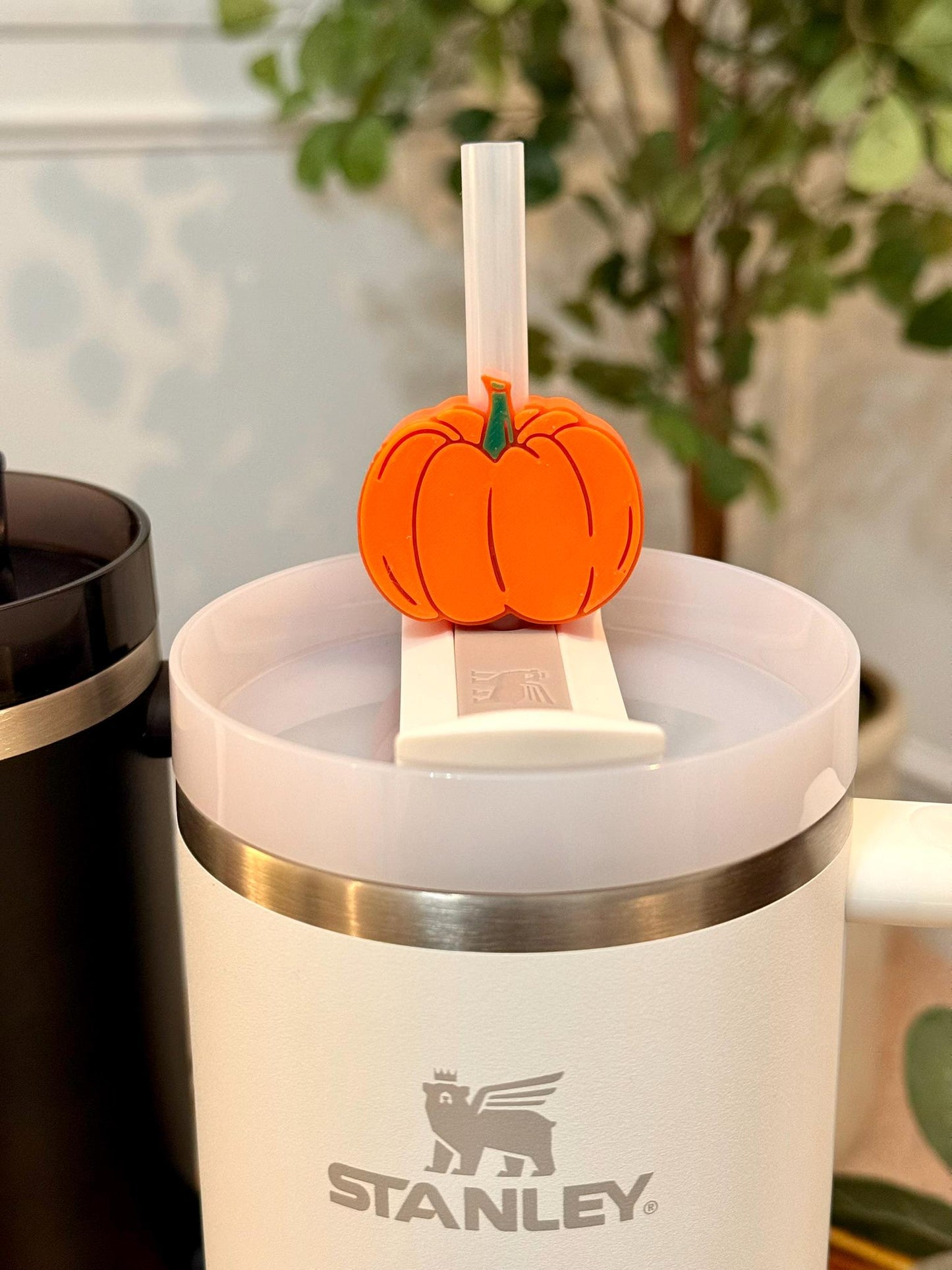 Fall Halloween Stanley Tumbler Straw Toppers | 5 Pack | Fits 10mm Straws | Pumpkin, Ghost, Witch Hat, Candy Corn, Cauldron | 20oz 30oz 40oz