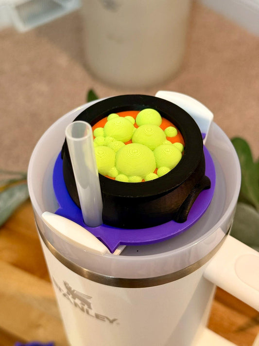 Witch Cauldron Stanley Tumbler Topper | Bubbling Halloween Lid | Fits 20oz 30oz 40oz | Spooky Cup Accessory