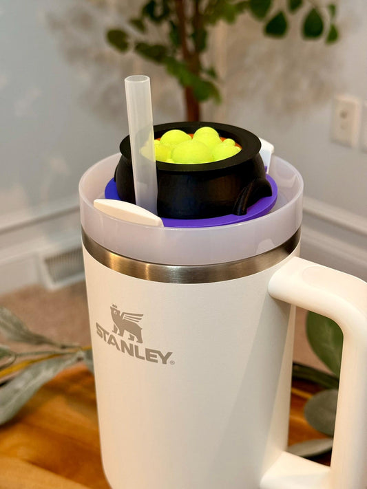 Witch Cauldron Stanley Tumbler Topper | Bubbling Halloween Lid | Fits 20oz 30oz 40oz | Spooky Cup Accessory