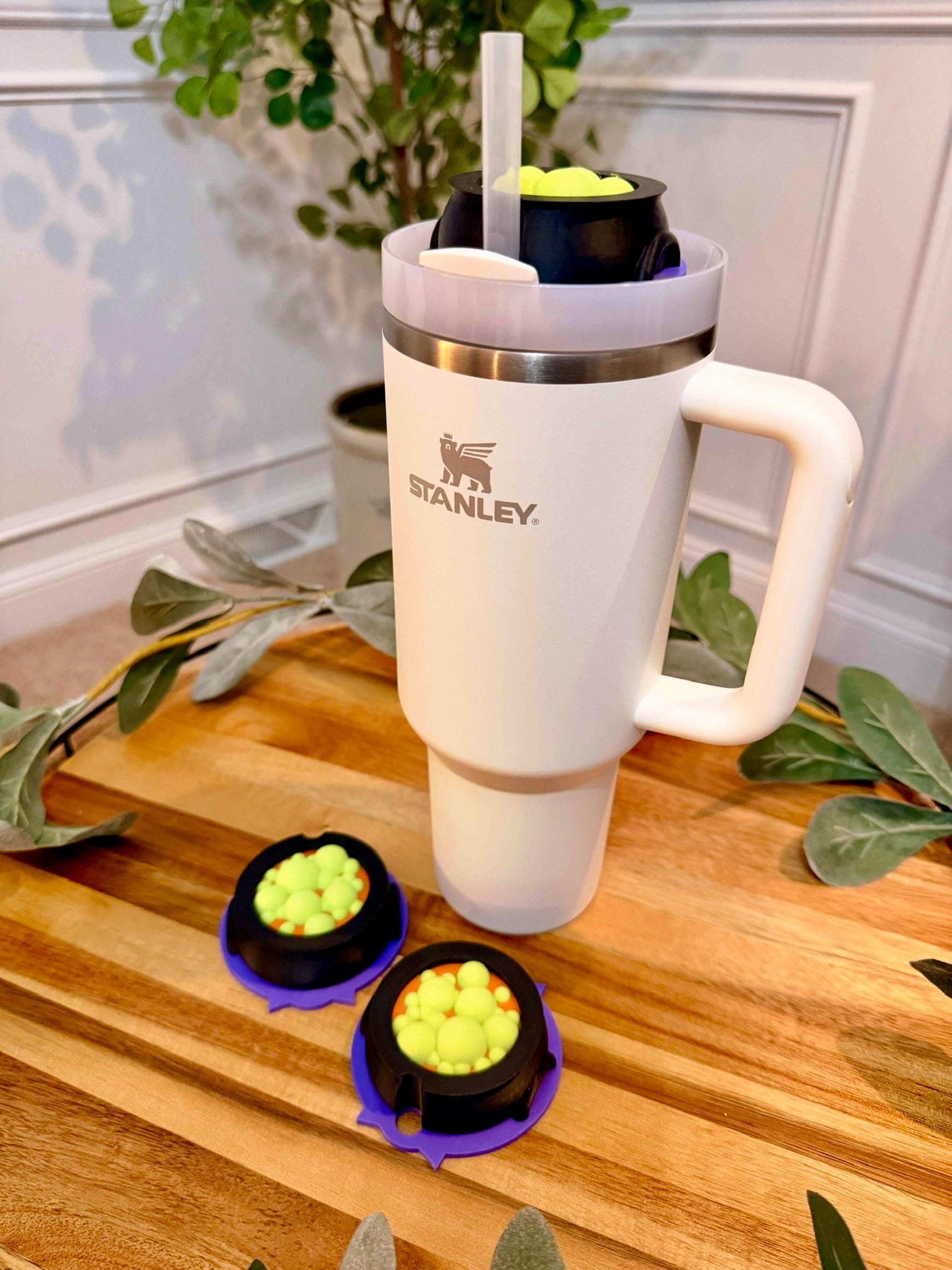 Witch Cauldron Stanley Tumbler Topper | Bubbling Halloween Lid | Fits 20oz 30oz 40oz | Spooky Cup Accessory