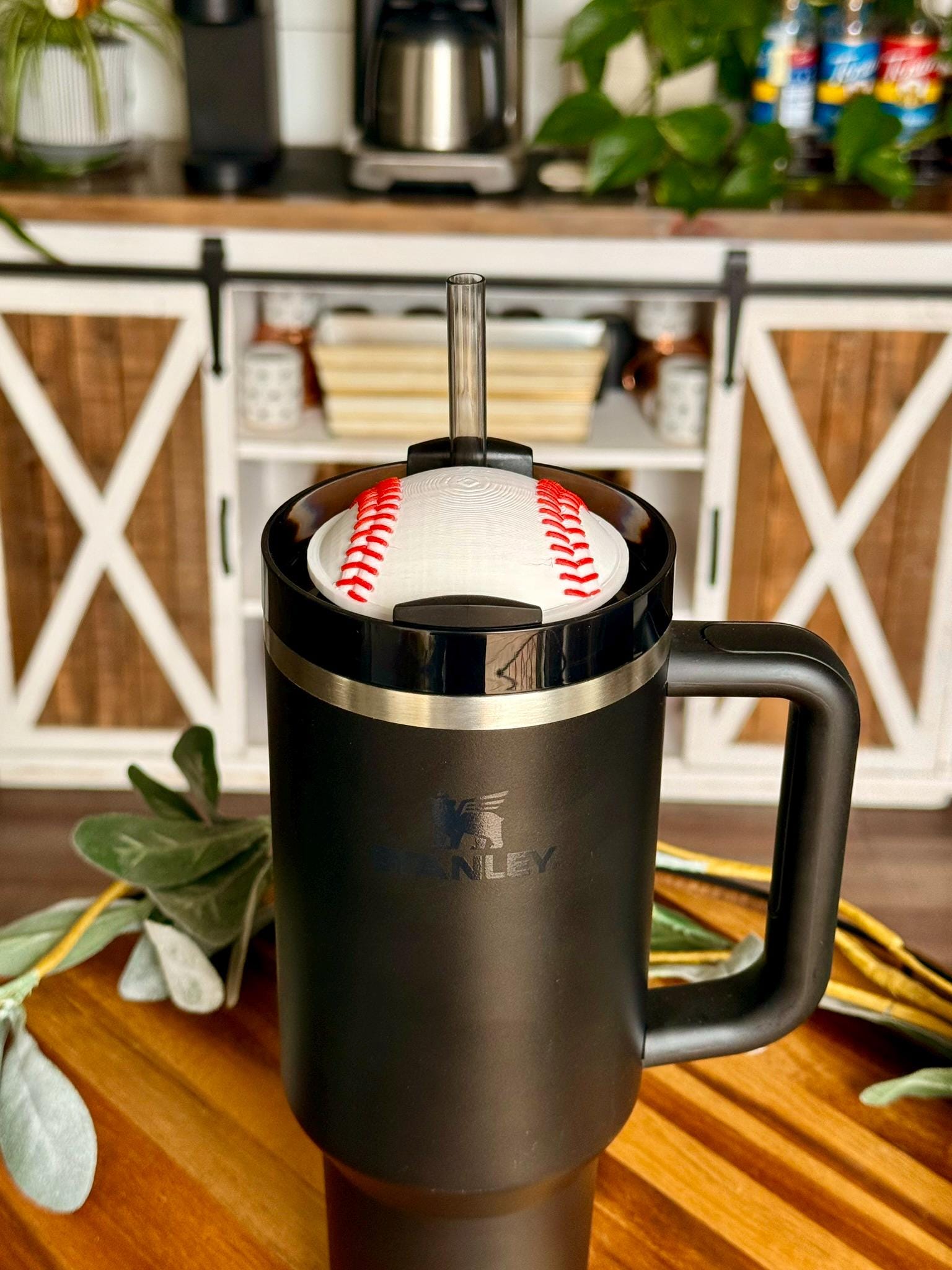 Baseball Stanley Topper for 30oz or 40oz Tumbler 3D Printed – Sports Cup Accessory, Custom Baseball Lid Decoration