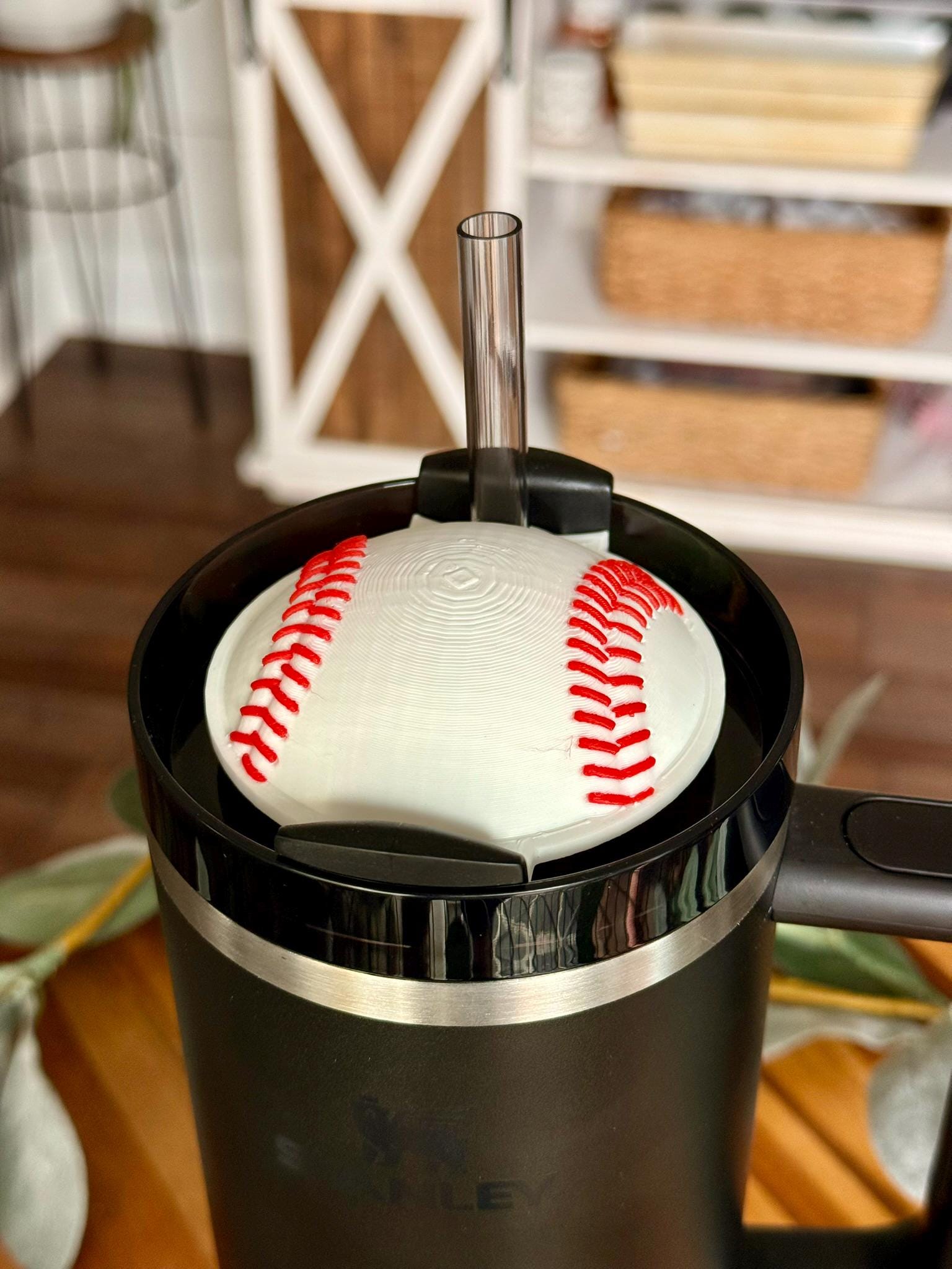 Baseball Stanley Topper for 30oz or 40oz Tumbler 3D Printed – Sports Cup Accessory, Custom Baseball Lid Decoration
