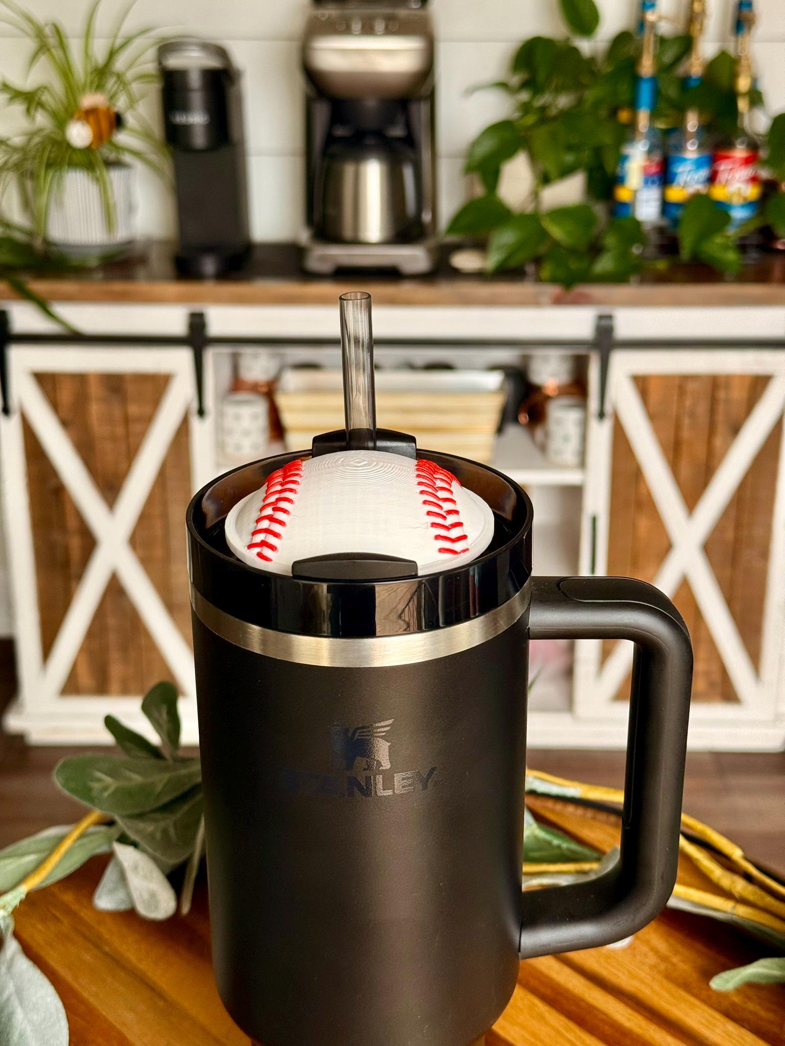 Baseball Stanley Topper for 30oz or 40oz Tumbler 3D Printed – Sports Cup Accessory, Custom Baseball Lid Decoration