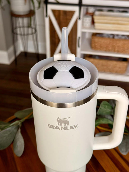 Soccer Stanley Topper for 30oz or 40oz Tumbler 3D Printed – Sports Cup Accessory, Custom Soccer Lid Decoration