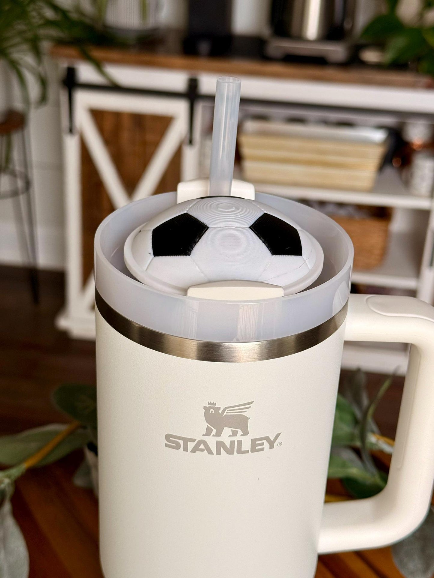 Soccer Stanley Topper for 30oz or 40oz Tumbler 3D Printed – Sports Cup Accessory, Custom Soccer Lid Decoration