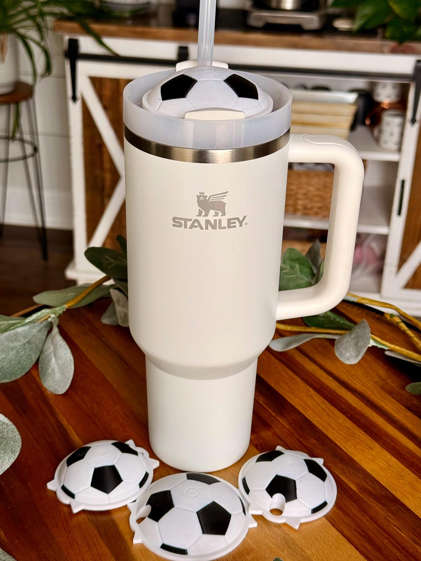Soccer Stanley Topper for 30oz or 40oz Tumbler 3D Printed – Sports Cup Accessory, Custom Soccer Lid Decoration