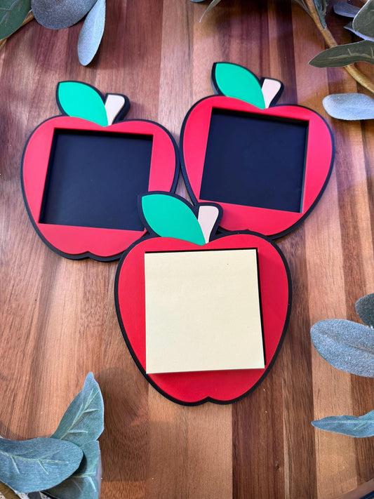 Teacher Apple Post-it Note Holder – 3D Printed 3x3 Sticky Note Dispenser – Cute Desk Accessory for Classroom or Office