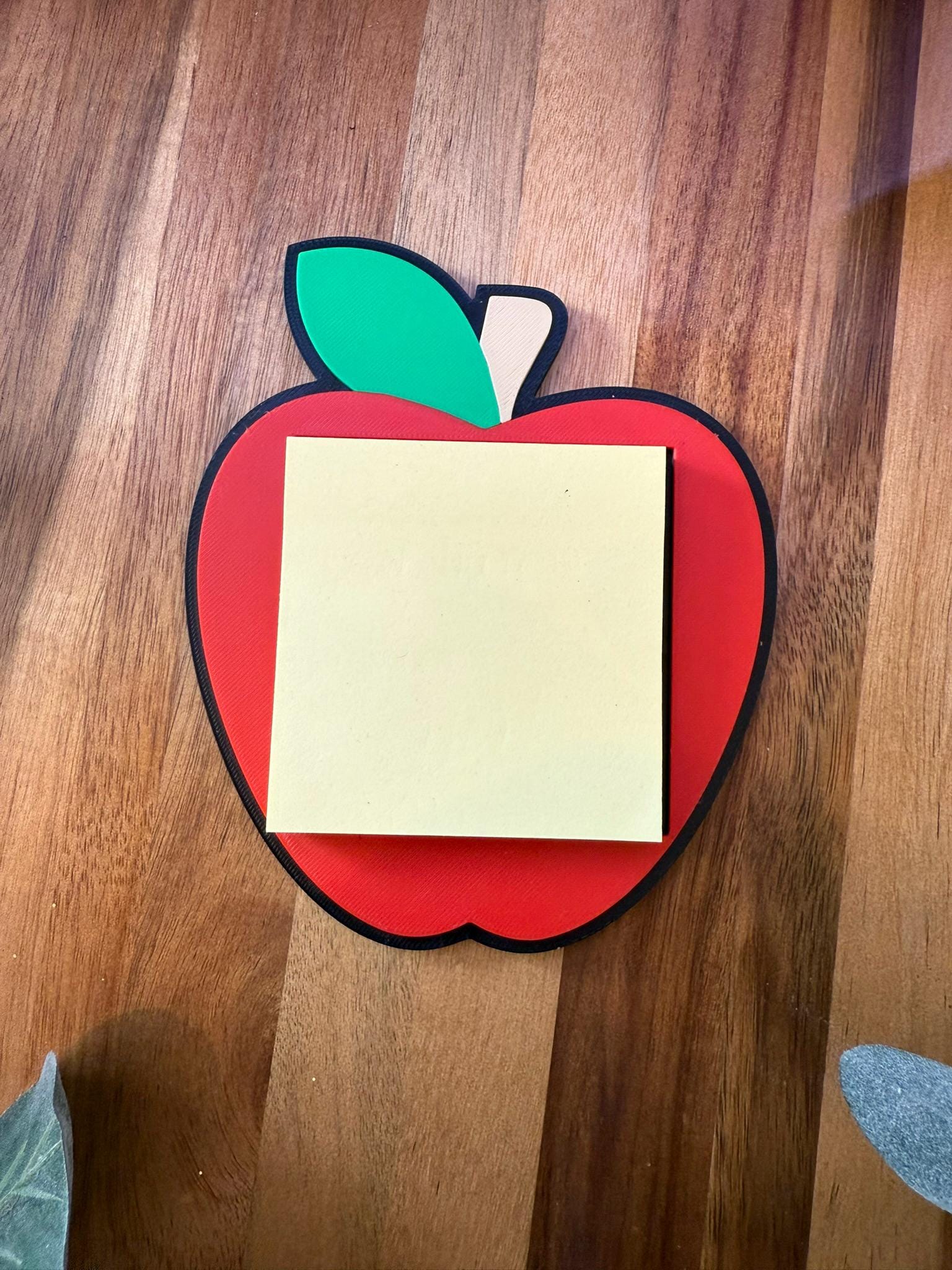 Teacher Apple Post-it Note Holder – 3D Printed 3x3 Sticky Note Dispenser – Cute Desk Accessory for Classroom or Office