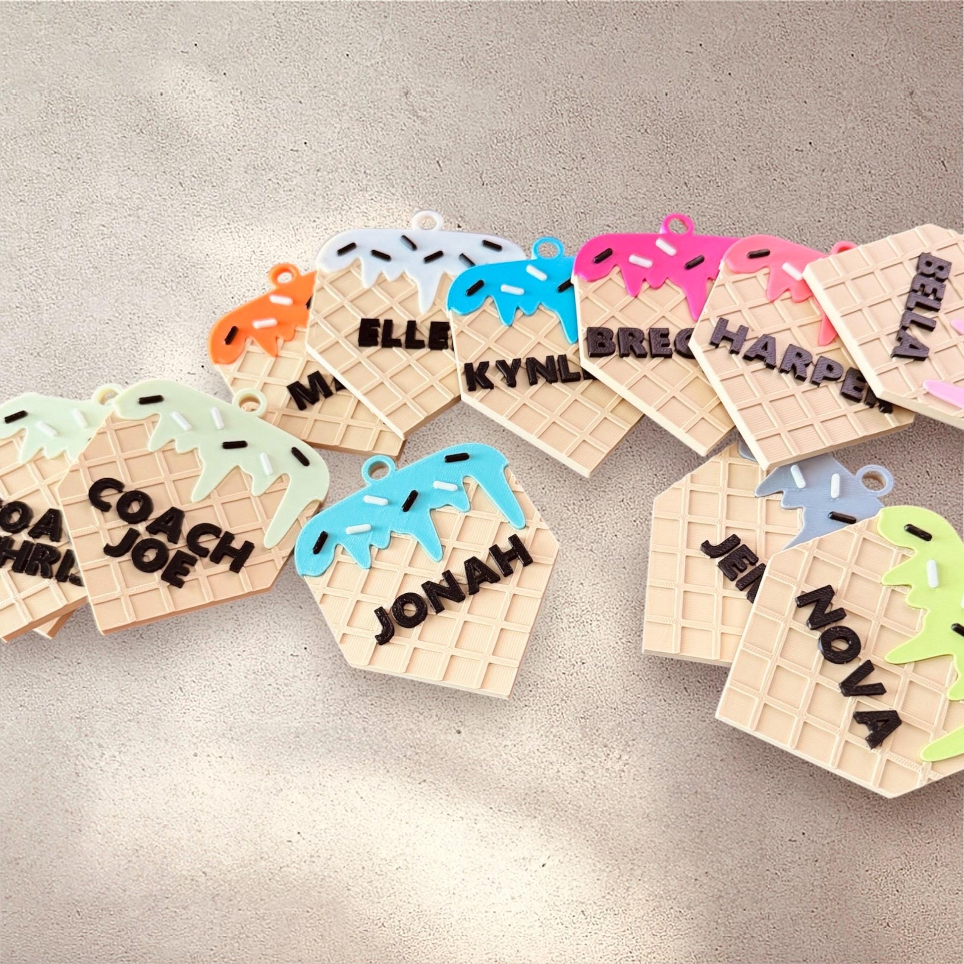 Baseball Bag Tag – Ice Cream Drip Home Plate – Softball – Personalized Bat or Backpack Tag – Custom Team Colors Available