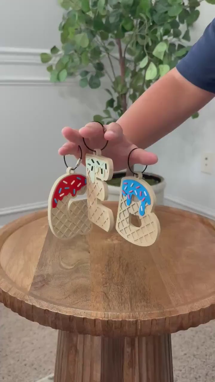 Baseball Bag Tag Ice Cream Drip Personalized Letter β Backpack Bag Swag β Baseball β Softball β Custom Sports Bags β School backpack