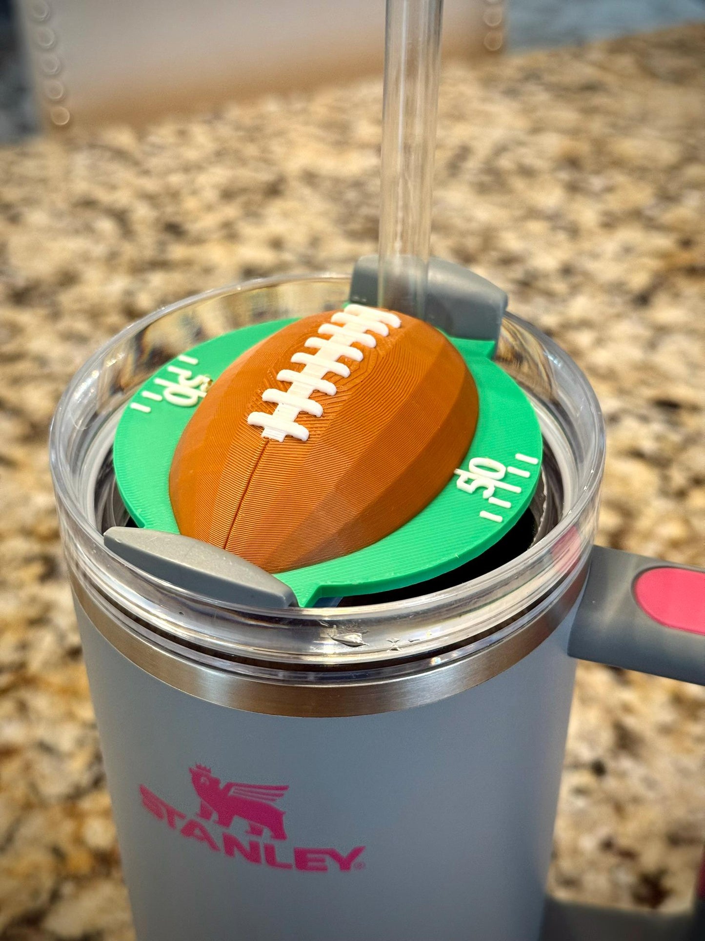 Football Stanley Topper – 3D Printed Lid Accessory for 30oz & 40oz Stanley Tumblers – Game Day – Tailgate Tumbler Top – Fall Sports Gift