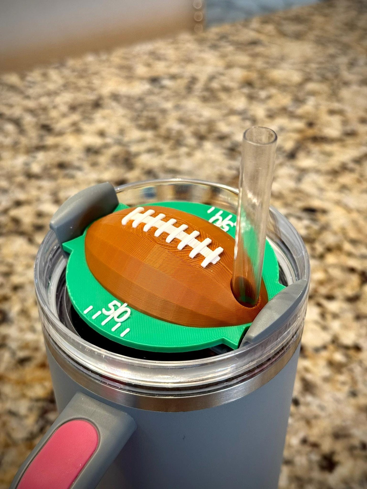 Football Stanley Topper – 3D Printed Lid Accessory for 30oz & 40oz Stanley Tumblers – Game Day – Tailgate Tumbler Top – Fall Sports Gift