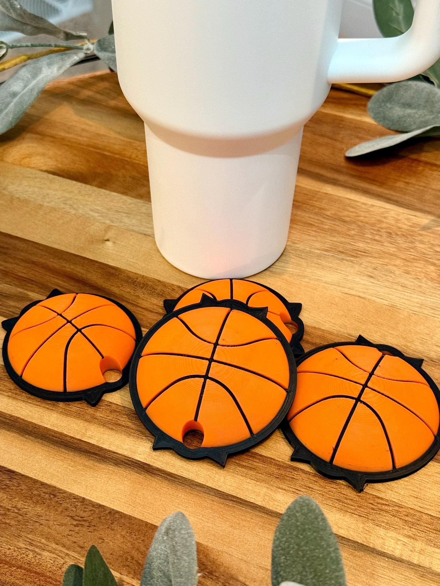 Basketball Stanley Tumbler Topper | Fits 20oz 30oz 40oz | Sports Cup Lid Cover | 3D Printed Accessory