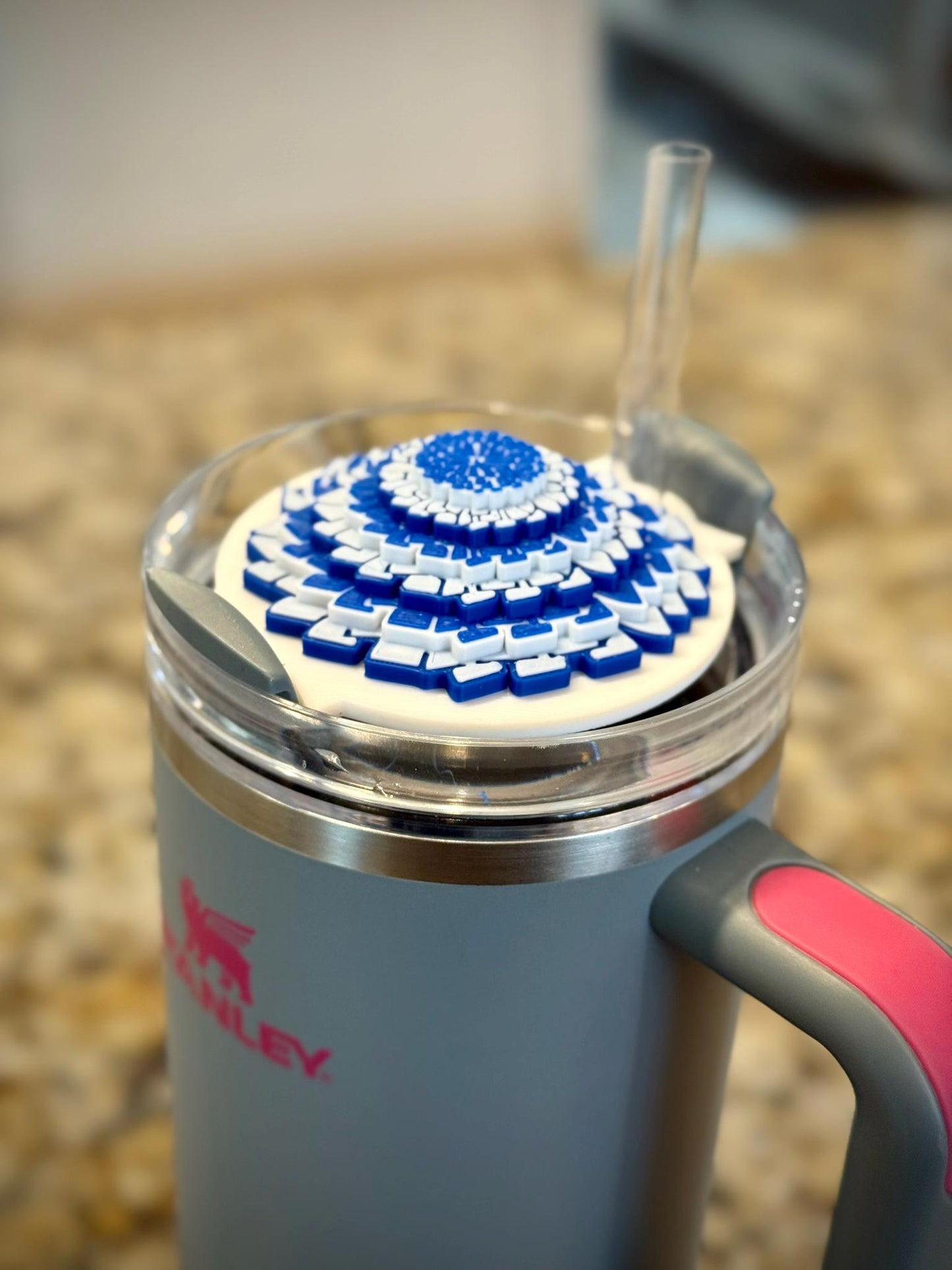 Cheer Pom Pom Stanley Topper – 3D Printed Lid Accessory for 30oz Tumblers – Fits Stanley Cup – Unique Cheer Gift – Custom Colors