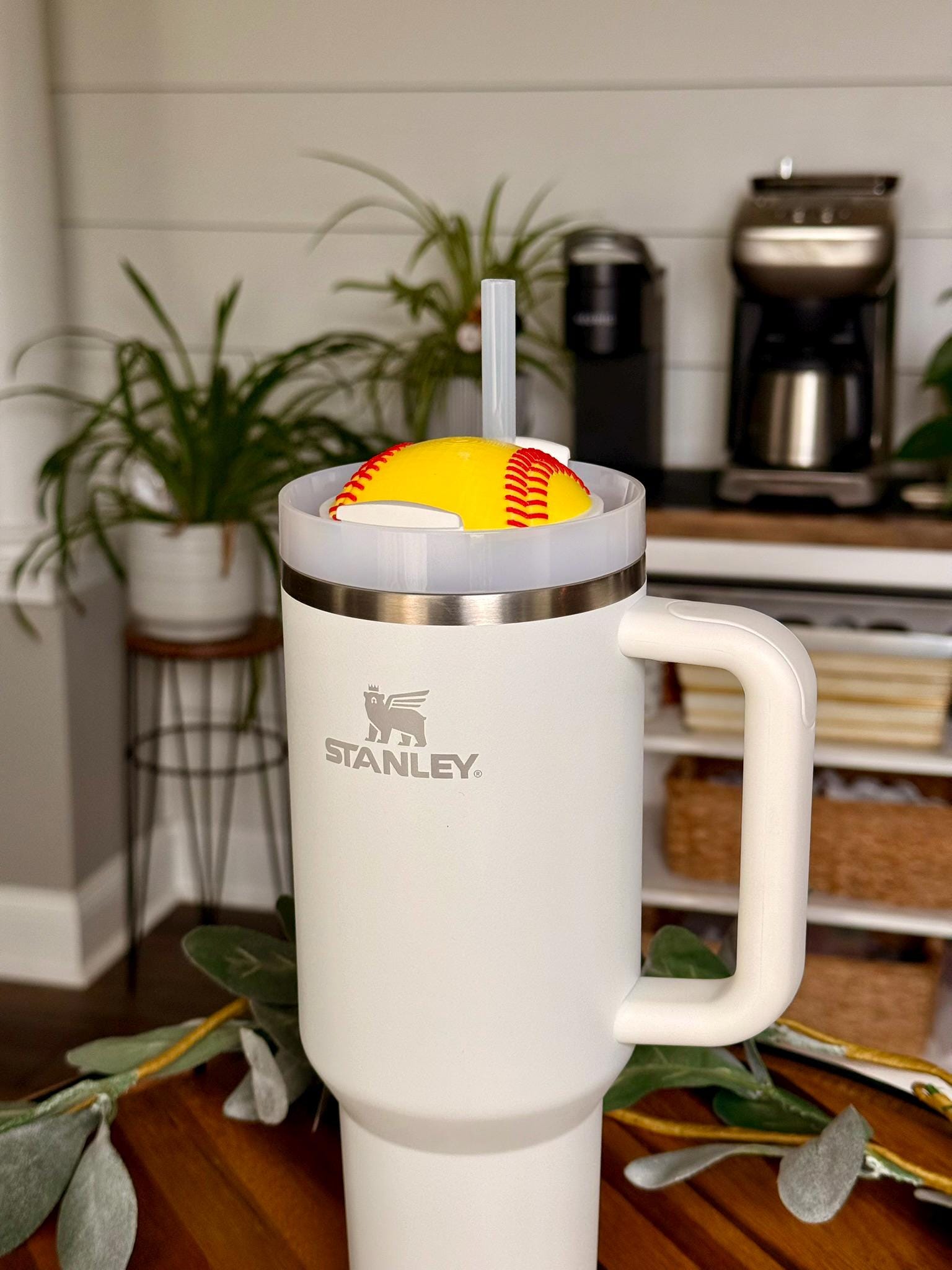 Softball Stanley Topper for 30oz or 40oz Tumbler 3D Printed – Sports Cup Accessory, Custom Baseball Lid Decoration