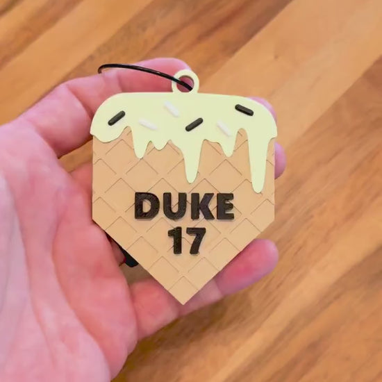 Baseball Bag Tag – Ice Cream Drip Mint Chip – Home Plate Name Bag for Baseball or Softball Bat Bag – Back to School Backpack Accessory