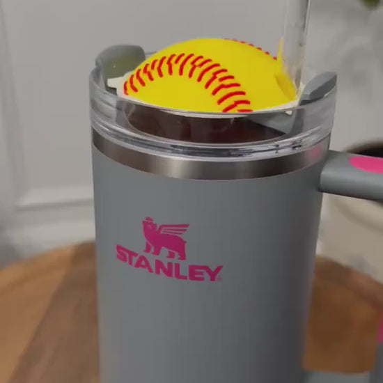 Softball Stanley Topper for 30oz or 40oz Tumbler 3D Printed – Sports Cup Accessory, Custom Baseball Lid Decoration
