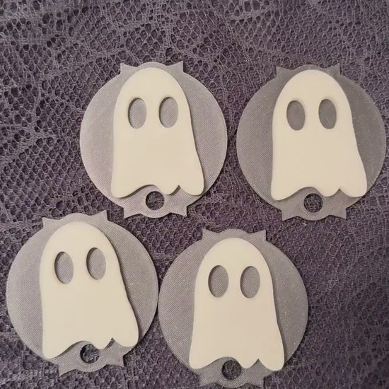 Glow-in-the-Dark Ghost Stanley Topper – 3D Printed Halloween Cup Accessory for 20oz, 30oz & 40oz Stanley Tumblers