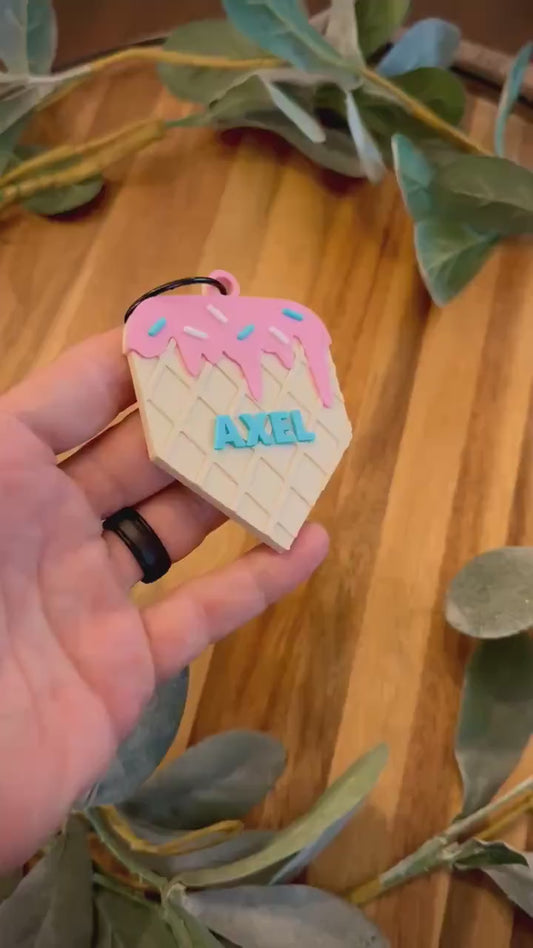 Baseball Bag Tag – Ice Cream Drip Home Plate – Softball - Personalized Backpack or Bat Bag Accessory