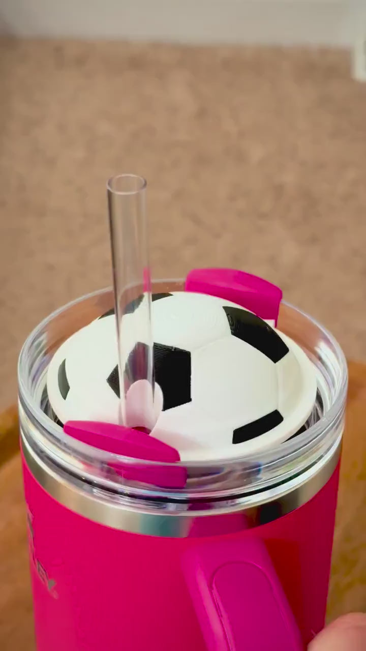 Soccer Stanley Topper for 30oz or 40oz Tumbler 3D Printed – Sports Cup Accessory, Custom Soccer Lid Decoration
