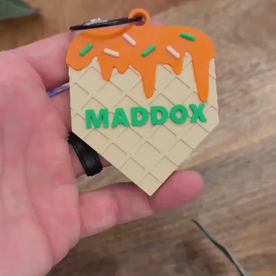 Baseball Bag Tag – Ice Cream Drip Home Plate – Softball – Personalized Bat or Backpack Tag – Custom Team Colors Available